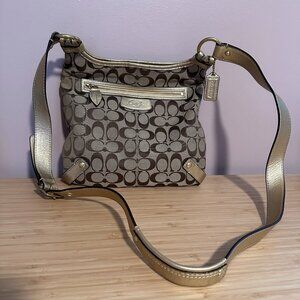 Coach Crossbody Bag With Gold Trim